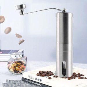 Manual Coffee Grinder, Stainless Steel Hand Coffee Mill Grinder, Portable Hand Coffee Bean Mill with Ceramic Grinding Burr & Hand Crank, Adjustable Espresso Coffee Grinder for Camping or Travel