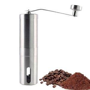 manual coffee grinder, adjustable portable coffee grinder, stainless steel hand coffee mill grinder,small hand coffee grinder manual,grinding burr for travel, camping, kitchen and offiice