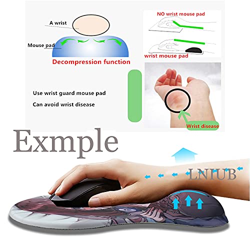 LNIUB Anime Ergonomics 3D Mousepads Comic Girl Mash Kyrielight, Silicon Gel Gaming Mice Mat, Working Wrist Cushion Pad (White)