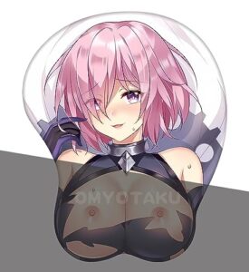 lniub anime ergonomics 3d mousepads comic girl mash kyrielight, silicon gel gaming mice mat, working wrist cushion pad (white)