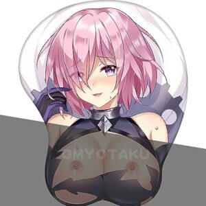 LNIUB Anime Ergonomics 3D Mousepads Comic Girl Mash Kyrielight, Silicon Gel Gaming Mice Mat, Working Wrist Cushion Pad (White)