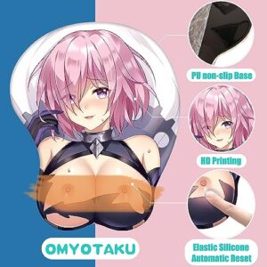 LNIUB Anime Ergonomics 3D Mousepads Comic Girl Mash Kyrielight, Silicon Gel Gaming Mice Mat, Working Wrist Cushion Pad (White)