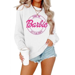 wkind olades Come On Let's Go Party Sweatshirt Women Trendy Girls Shirt Cute Bachelorette Pullover Fall Casual Tops