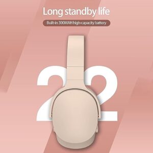 Smart Noise Canceling Bluetooth Headphones, HiFi Foldable Wireless Headphones, Ergonomic Bluetooth 5.1 Compatible, Stereo Around Ear Headphones, Wireless Headphones with Mic (Beige)