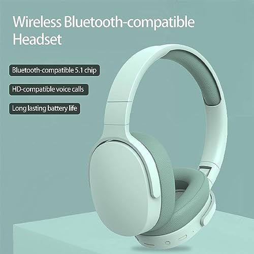 Smart Noise Canceling Bluetooth Headphones, HiFi Foldable Wireless Headphones, Ergonomic Bluetooth 5.1 Compatible, Stereo Around Ear Headphones, Wireless Headphones with Mic (Beige)