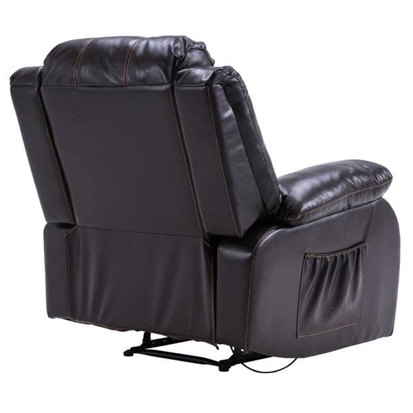 MJWDP Electric Lift Function Recliner Massage Chair Dual Motor Dark Brown Comfortable&Durable Fabric PU Easy Adjustment