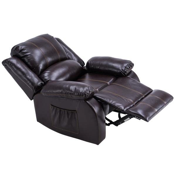 MJWDP Electric Lift Function Recliner Massage Chair Dual Motor Dark Brown Comfortable&Durable Fabric PU Easy Adjustment