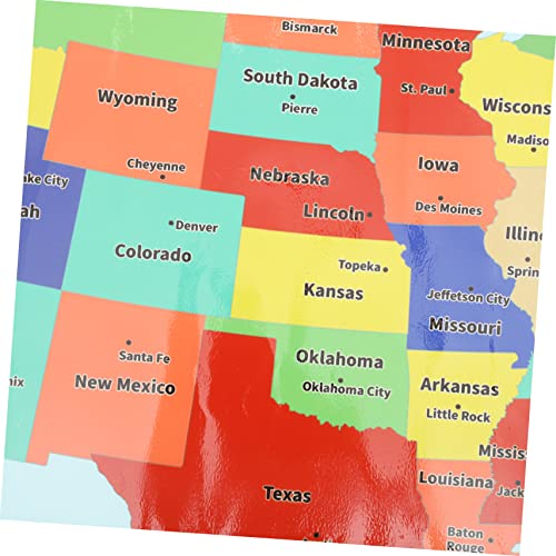 STOBOK Poster 4 Sheets United States map poster US map accessories supplies playroom decor accessory supply portable decorate Decorative paintings synthetic paper US Map