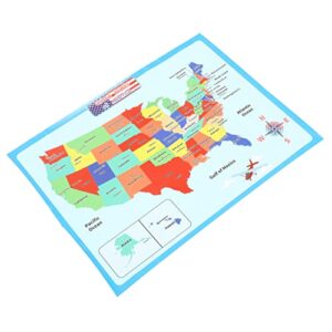 STOBOK Poster 4 Sheets United States map poster US map accessories supplies playroom decor accessory supply portable decorate Decorative paintings synthetic paper US Map