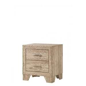 gualiy solid wood nightstand with 2 drawers, natural bedside end table, easy assembly