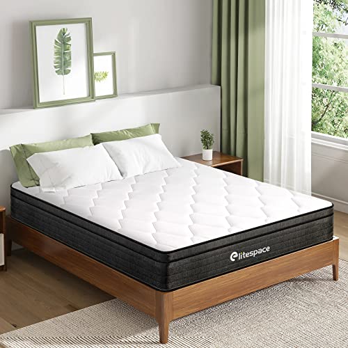 elitespace Twin Size Mattress,10 Inch Twin Hybrid Mattresses,Memory Foam Spring Grey Mattress,Medium Firm Mattress Breathable Comfortable for Sleep Supportive and Pressure Relief,CertiPUR-US.