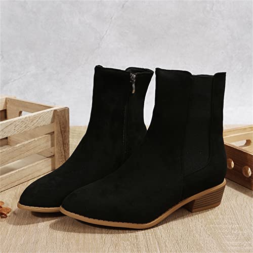 YfiDSJFGJ wide calf white cowboy boots women suede pointed side zipper thick heel short embroidered western cowboy boots chunky heel cap toe side zipper ankle boots thigh high cowboy boots for women