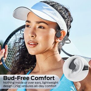 BUGANI Bone Conduction Headphones, Open Ear Headphones with Mic, Sweatproof & Waterproof Sports Wireless Headphones, 8H Playtime, Bluetooth 5.3, Type-C Fast Charge for Running, Driving, Hiking,Cycling