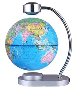 8" illuminated world globe, usb 2 in 1 led desktop world globe, interactive earth globe with world map and constellation view fit for kids adults, ideal educational geogr