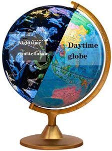 world globe with illuminated constellations – 10" light up globe for kids & adults – interactive geography education earth globe