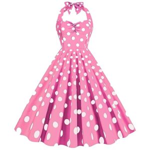 my orders placed women vintage 1950s audrey hepburn dress halter polka dot retro rockabilly 50's 60's cocktail party swing tea dresses prime shopping online vestidos casuales para mujer
