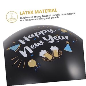 jojofuny 30pcs New Year's Day Latex Balloons Flag Banner Garland Metalic Balloons Number Ballons Christmas Balloon New Year Balloons Gold Confetti Balloons Cheers Pattern Balloon Arch