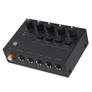 4 Channel Line Mixer, Metal Shell Independent Volume Control 4 Channel Studio Headphone Amplifier Strong Configuration Low Noise Simple Operation Mode for Home(#3)