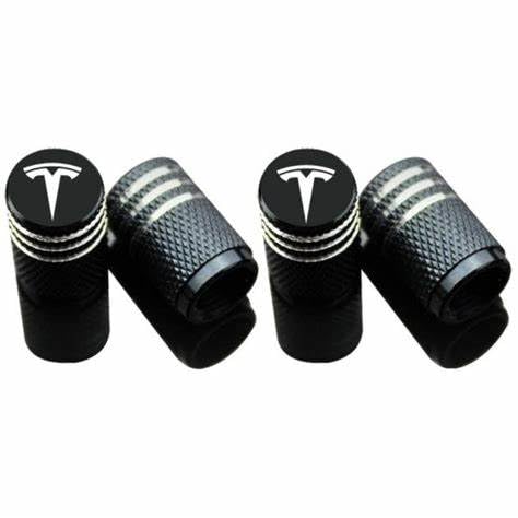 4PCs Car Tire Valve Cap, Alloy Car Tire Valve Cap Hub for Tesla Model 3, X, Y, S