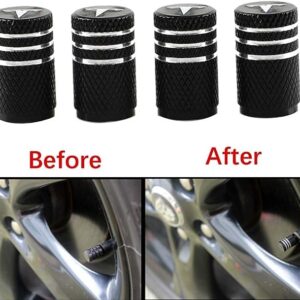 4PCs Car Tire Valve Cap, Alloy Car Tire Valve Cap Hub for Tesla Model 3, X, Y, S