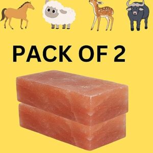 Himalayan Salt Lick 5.5 lbs | Pack of 2 | Salt Lick Deer | Licking Salt for Horses |Himalayan Licking Salt for Animals | Deer Salt Lick Block | Salt Block for Deer | Lick Brick.