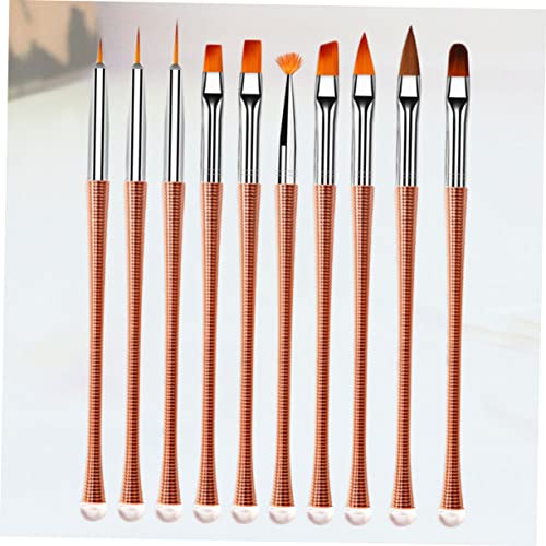 FRCOLOR 30 Pcs Nail Liner Brush Nail Art Tips Builder Nail Dotting Pen Nail Art Drawing Tools Nail Painting Tool Manicure Painting Pen rose gold suit Manicure Tool 3d Acrylic gel