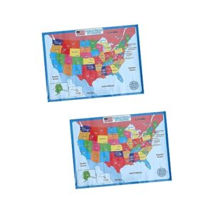 2 sheets united states map poster us map supplies playroom decor supply accessories accessory supply cartoon flip chart synthetic paper operitacx