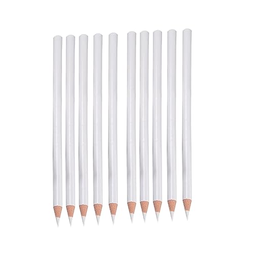 SEWACC 10pcs Rhinestones Picker Pencil Nail Art Pencils Nail Rhinestone Picker White Pencils Nail Tools Rhinestone for Nails White Nail Point Pen Bamboo Manicure Nail Clippers