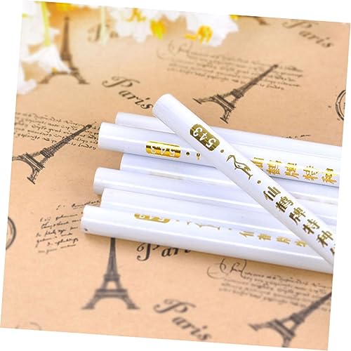 SEWACC 10pcs Rhinestones Picker Pencil Nail Art Pencils Nail Rhinestone Picker White Pencils Nail Tools Rhinestone for Nails White Nail Point Pen Bamboo Manicure Nail Clippers