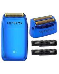 supreme trimmer foil shaver stf600 (60 min runtime) & replacement cutters sb55 | crunch lite - blue