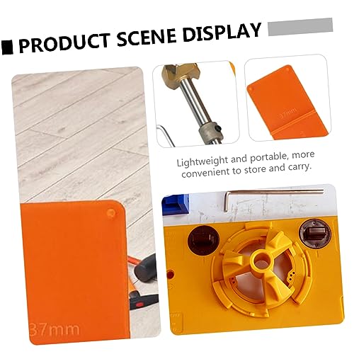 Housoutil Orange Suit 2 Sets 8Pcs Hole Punch Tool Lip Gloss kit Drill Guide Cabinet Hinge kit Router jigs Hole Guide Hinge Positioning Tools Hole Opener Carpentry Tools Plastic Makeup