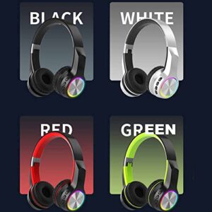Wireless Headphones Foldable Gaming Headset Bluetooth Earphones Over Ear Headphones Wireless Headset with Deep Bass Built-in Mic Wired Mode On-Ear Gym Headphones (Red)
