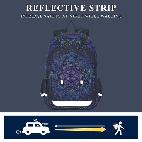 ALAZA Mandala Boho Bohemian Lotus Laptop Backpack Purse for Women Men Travel Bag Casual Daypack with Compartment & Multiple Pockets