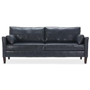 stary 78" faux leather comfy couch for living room sofas, navy