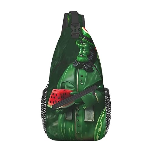 Patrick'S Watermelon Festival Bag Crossbody Travel Hiking Bags Mini Chest Backpack Casual Shoulder Daypack For Women Men Lightweight