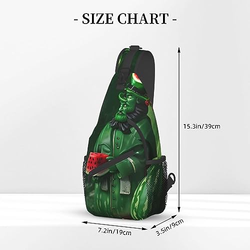 Patrick'S Watermelon Festival Bag Crossbody Travel Hiking Bags Mini Chest Backpack Casual Shoulder Daypack For Women Men Lightweight