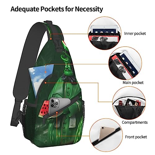 Patrick'S Watermelon Festival Bag Crossbody Travel Hiking Bags Mini Chest Backpack Casual Shoulder Daypack For Women Men Lightweight