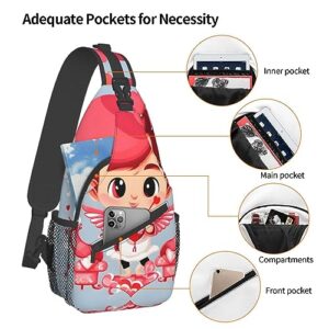 Love Messenger Bag Crossbody Travel Hiking Bags Mini Chest Backpack Casual Shoulder Daypack For Women Men Lightweight