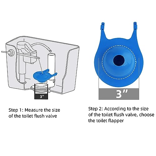 iFealClear 3 Inch Rubber Toilet Flappers Compatible with Gerber 99-788 & Universal Sold Brass Toilet Tank Flush Lever Replacement, High Performance- Long Lasting, Easy to Install, Blue & Chrome