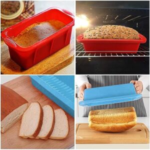 ABCISI Silicone Bread Loaf Pan,Bread Pans for Baking,Homemade Bread Making Non-Stick Bread Pans, Cake Pan,Rectangle Bread Mold for Oven, Microwave, and Freezer Safe Baking,2 Pack