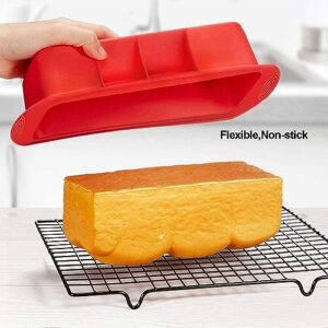 ABCISI Silicone Bread Loaf Pan,Bread Pans for Baking,Homemade Bread Making Non-Stick Bread Pans, Cake Pan,Rectangle Bread Mold for Oven, Microwave, and Freezer Safe Baking,2 Pack