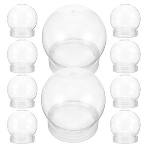 nolitoy 10pcs diy snow globe water globe, clear empty globes with screw off cap for diy crafts christmas decoration