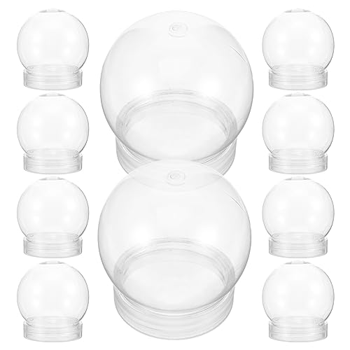 NOLITOY 10pcs DIY Snow Globe Water Globe, Clear Empty Globes with Screw Off Cap for DIY Crafts Christmas Decoration