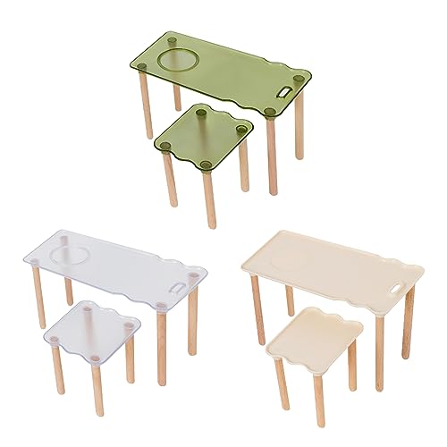 LIANXUE Hamster Platform Table Small Animal Stand Platform Hamster Cage Toy Accessories Used for Guinea Pigs Gerbil Chinchilla Hips+Wood