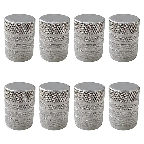 8pcs Car Tire Stem Valve Caps Wheel Caps Aluminum Car Wheel Tires Valves Tyre Stem Air Valve Caps(Silver)