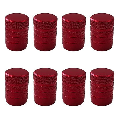 8pcs Aluminum Car Tire Valve Caps Hex Alloy Tyre Valve Stem Cover Air Dust Cap Tire Valve Truck Bike Wheel Rim Valve Stem Cap(Red)