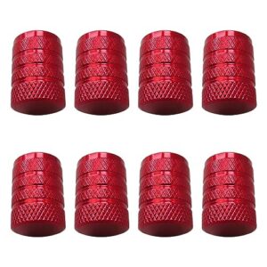 8pcs Aluminum Car Tire Valve Caps Hex Alloy Tyre Valve Stem Cover Air Dust Cap Tire Valve Truck Bike Wheel Rim Valve Stem Cap(Red)