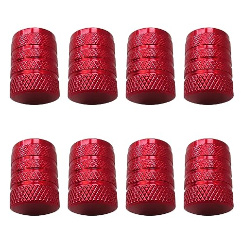 8pcs Aluminum Car Tire Valve Caps Hex Alloy Tyre Valve Stem Cover Air Dust Cap Tire Valve Truck Bike Wheel Rim Valve Stem Cap(Red)