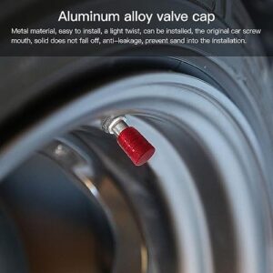 8pcs Aluminum Car Tire Valve Caps Hex Alloy Tyre Valve Stem Cover Air Dust Cap Tire Valve Truck Bike Wheel Rim Valve Stem Cap(Red)