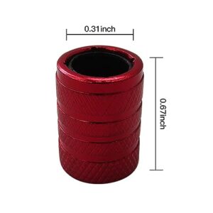 8pcs Aluminum Car Tire Valve Caps Hex Alloy Tyre Valve Stem Cover Air Dust Cap Tire Valve Truck Bike Wheel Rim Valve Stem Cap(Red)